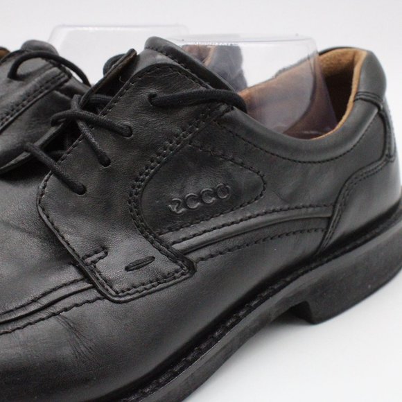 ECCO Seattle Oxfords Shoes Men Black Leather Lace Up Bike Toe Genuine Leather 46 - Picture 4 of 10